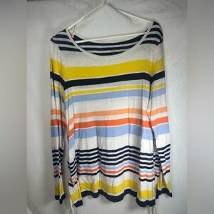 Crown & Ivy Colorful Striped Long Sleeve Top